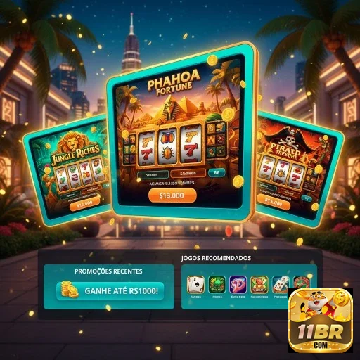Jogos de cassino em destaque no aplicativo 11br para mobile.