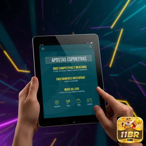 Jogador VIP acessando promoções da 11br em tablet.