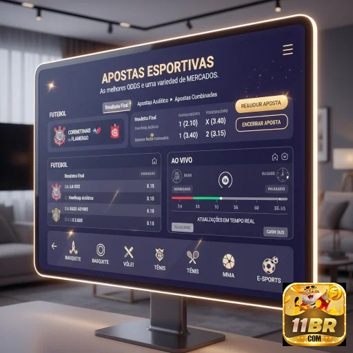 Tela da plataforma 11br com apostas esportivas em destaque.