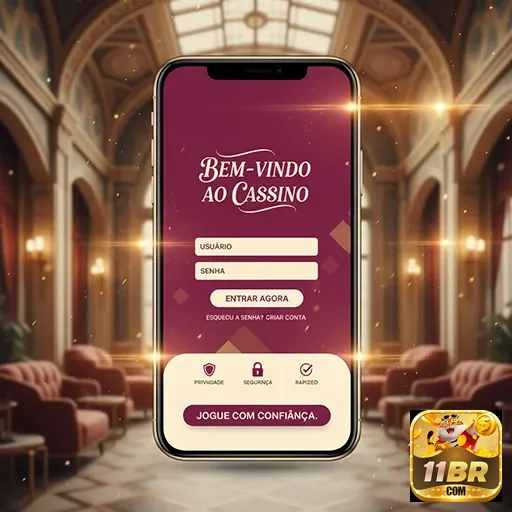 Tela de login do cassino 11br com atendimento VIP.