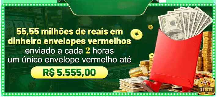 Envelopes vermelhos com dinheiro da 11br em promoção.