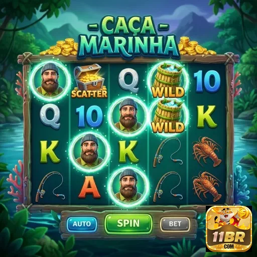 Interface do jogo 'Caça Marinha' disponível no 11br.