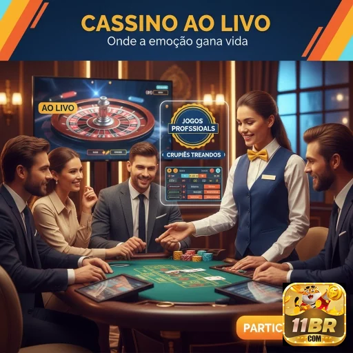 Croupiers profissionais em cassino ao vivo na 11br.