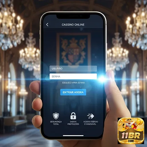 Usuário acessando a plataforma 11br pelo smartphone.