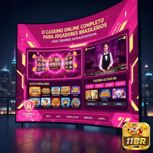 Interface do cassino online 11br com jogos e segurança.