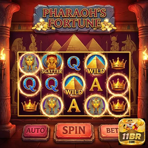 Tela do jogo Pharaoh's Fortune no cassino online 11br.