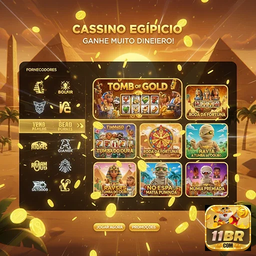 Interface dos jogos VIP da 11br inclui Tumba do Ouro.